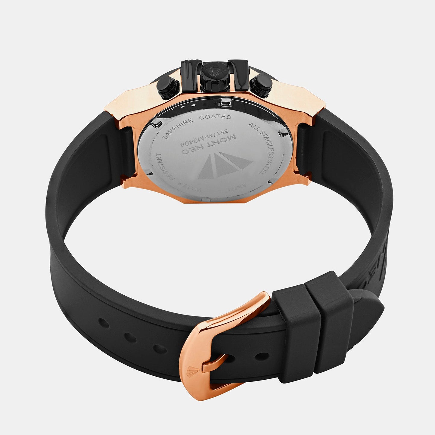 Men Quartz Black Dial Multi-Function Silicone Watch 3517M-M3404