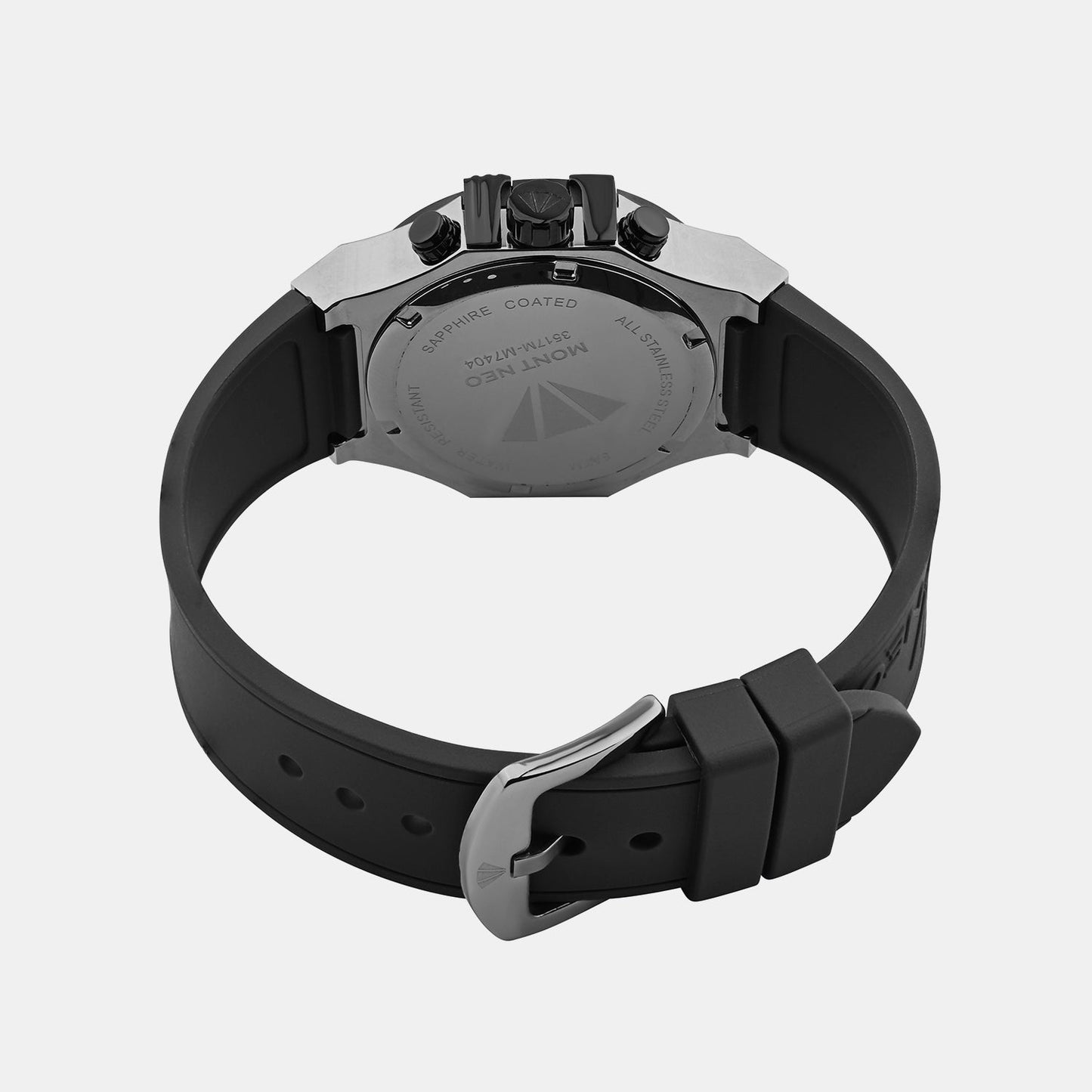Men Quartz Black Dial Multi-Function Silicone Watch 3517M-M7404