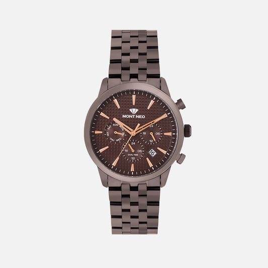Women Quartz Brown Dial Multi-Function Stainless Steel Watch 3518M-M36606