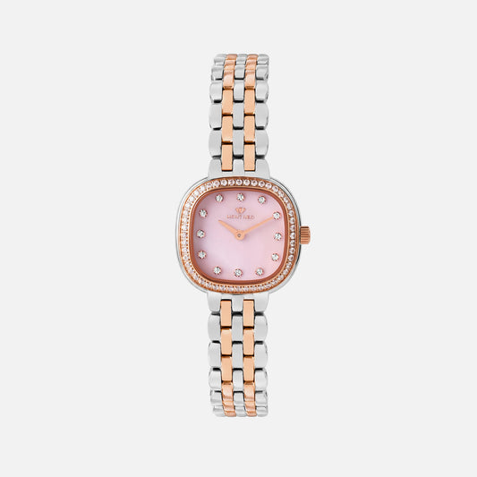 Women Quartz Silver Dial Analog Stainless Steel Watch 4004B-M1307