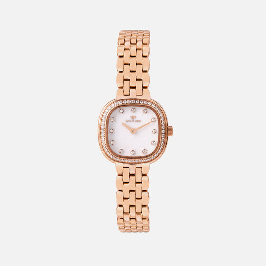 Women Quartz Rose Gold Dial Analog Stainless Steel Watch 4004B-M3301
