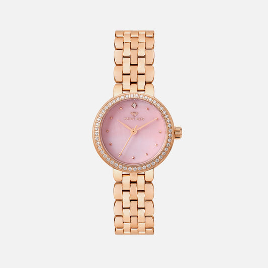 Women Quartz Gold Dial Analog Stainless Steel Watch 4005T-M3307
