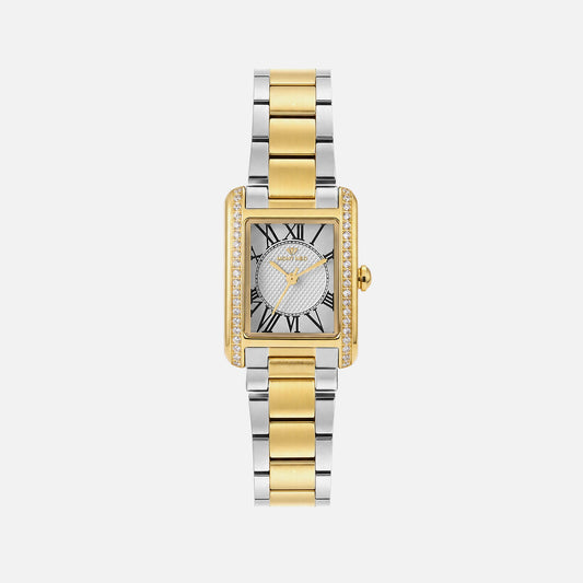 Women Quartz Gold Dial Analog Stainless Steel Watch 4008T-M1203