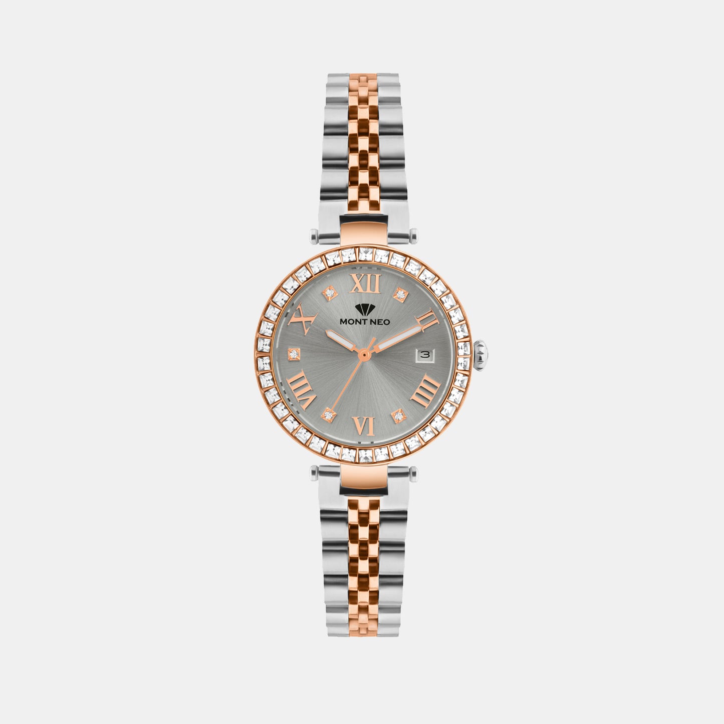 Women Quartz Grey Dial Analog Metal Watch 4505E-M1315