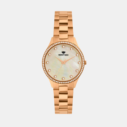 Women Quartz Silver Dial Analog Metal Watch 4509B-M3303