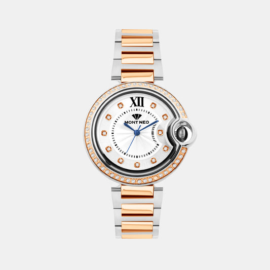 Women Quartz Silver Dial Analog Metal Watch 4510B-M1303