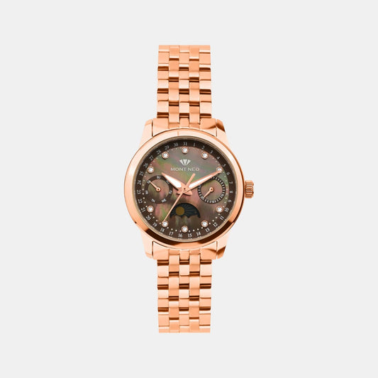 Women Quartz Multicolour Dial Analog Stainless Steel Watch 4511M-M3306