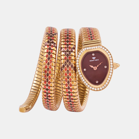 Women Quartz Brown Dial Analog Stainless Steel Watch 4513B-M3306