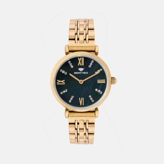 Regular Women Quartz Green Dial Analog Stainless Steel Watch 4515B-M2214