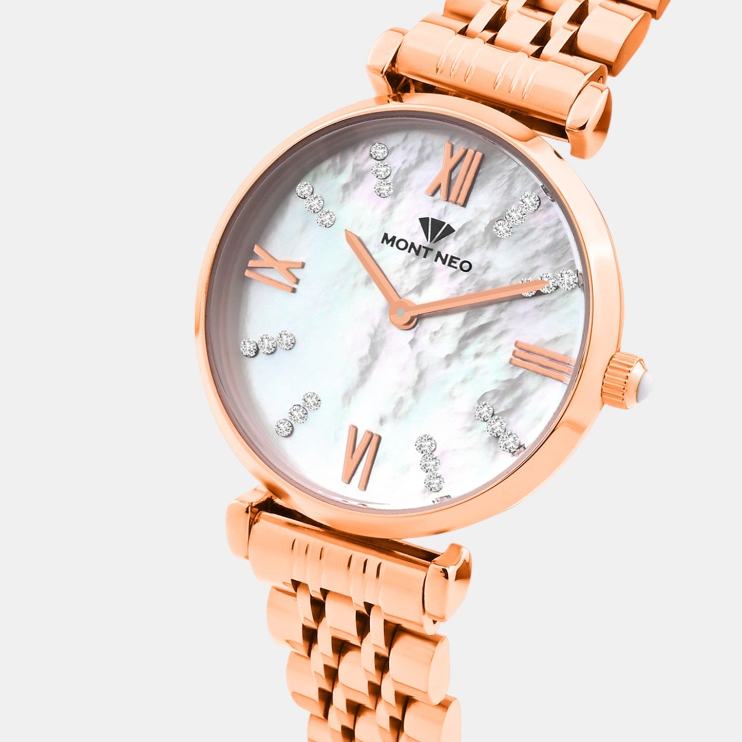 Women Quartz Mother Of Pearl Dial Analog Stainless Steel Watch 4515B-M3301
