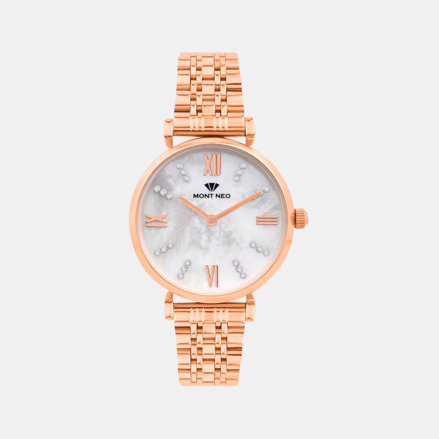 Women Quartz Mother Of Pearl Dial Analog Stainless Steel Watch 4515B-M3301