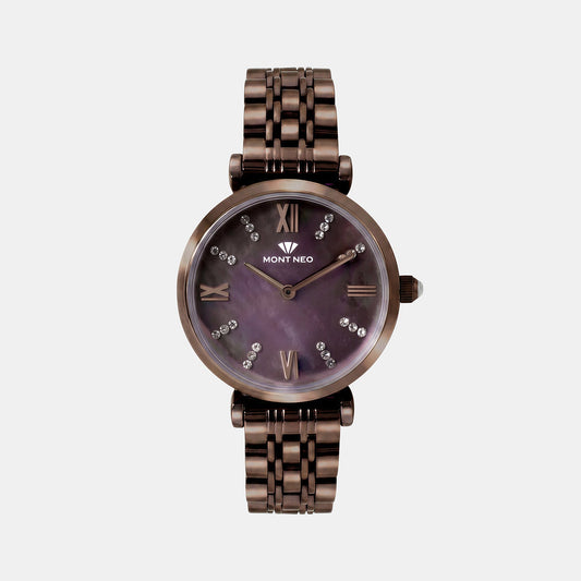 Regular Women Quartz Brown Dial Analog Stainless Steel Watch 4515B-M6006