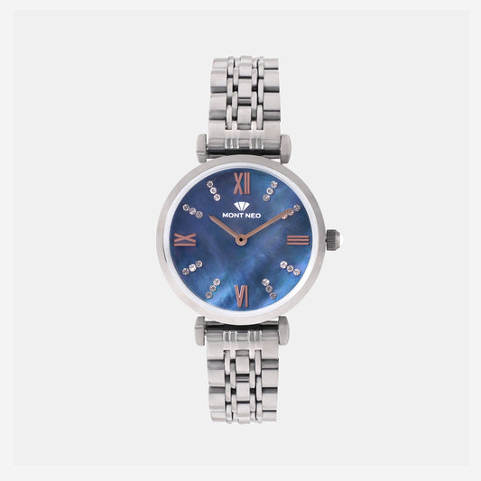 Regular Women Quartz Blue Dial Analog Stainless Steel Watch 4515B-M8805