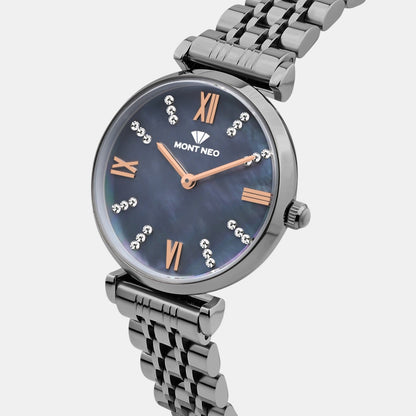 Women Quartz Blue Dial Analog Stainless Steel Watch 4515B-M8816