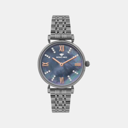 Women Quartz Blue Dial Analog Stainless Steel Watch 4515B-M8816