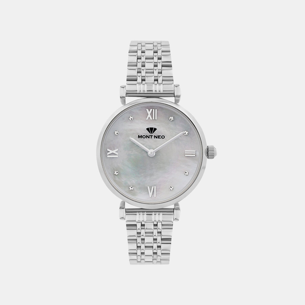 Women Quartz Silver Dial Analog Stainless Steel Watch 4516B-M1101