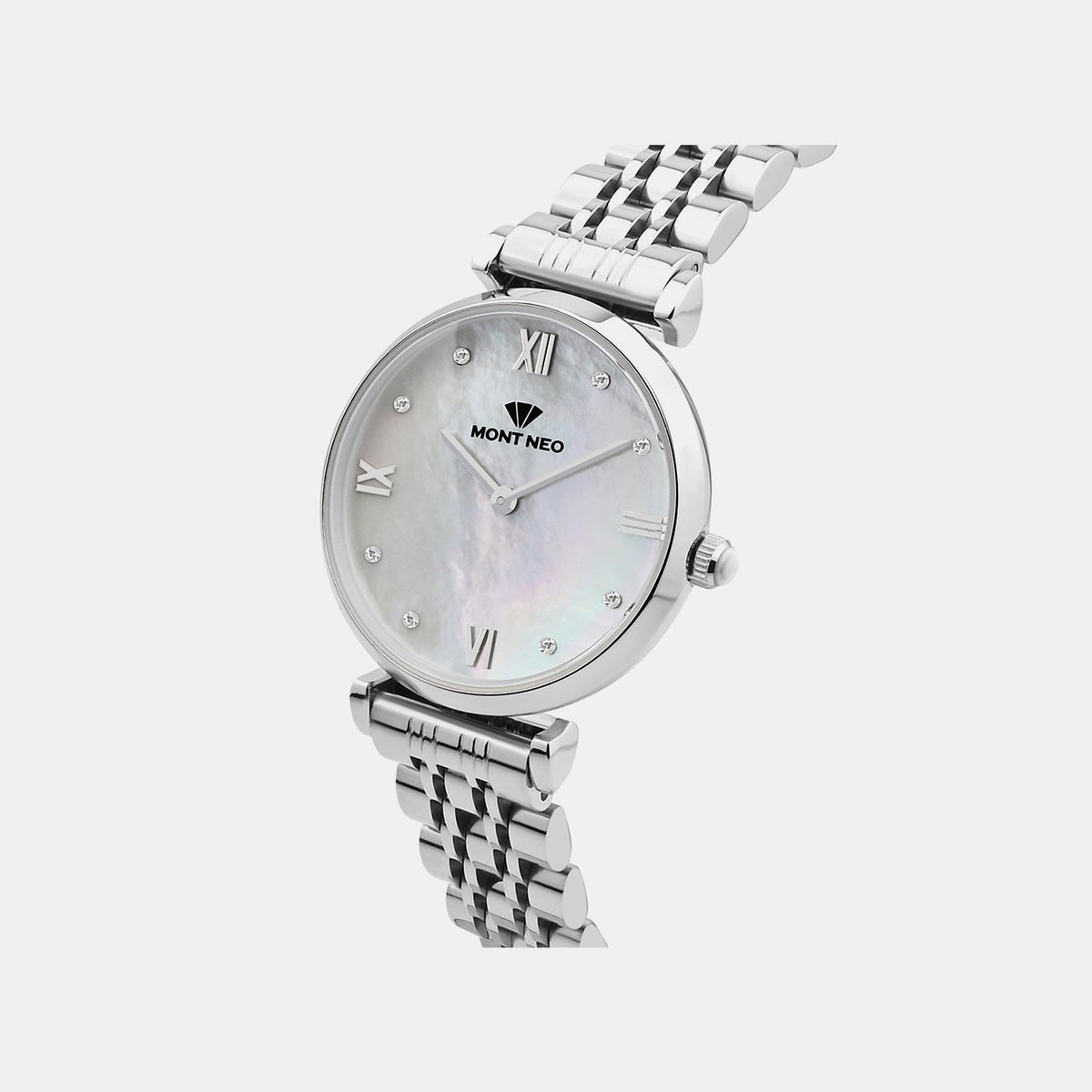 Women Quartz Silver Dial Analog Stainless Steel Watch 4516B-M1101