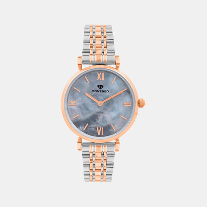 Women Quartz Mother Of Pearl Dial Analog Stainless Steel Watch 4517B-M1315