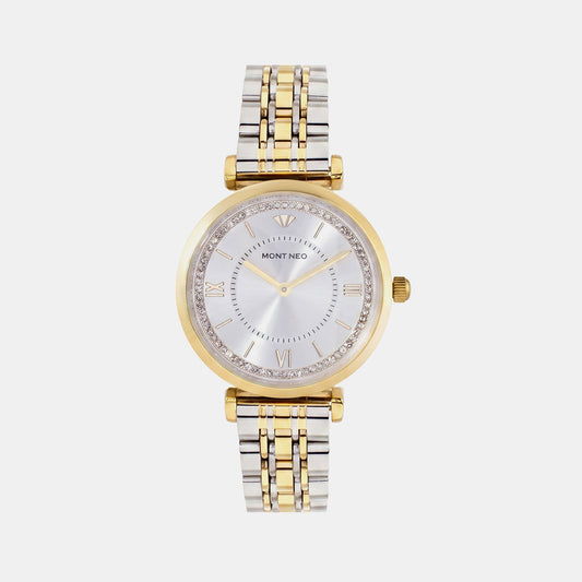 Regular Women Quartz White Dial Analog Stainless Steel Watch 4520B-M1203