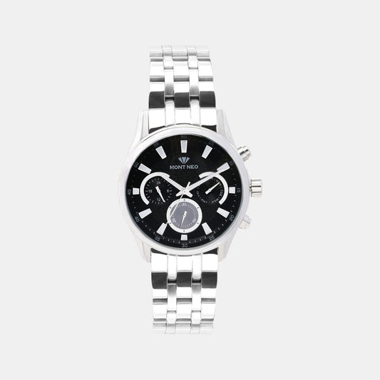 Men Quartz Black Dial Chronograph Stainless Steel Watch 7008C-M1104