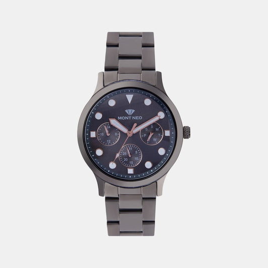 Men Quartz Grey Dial Multi-Function Metal Watch 8006M-M8816