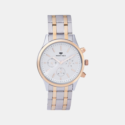 Men Quartz Silver Dial Multi-Function Metal Watch 8018M-M1303
