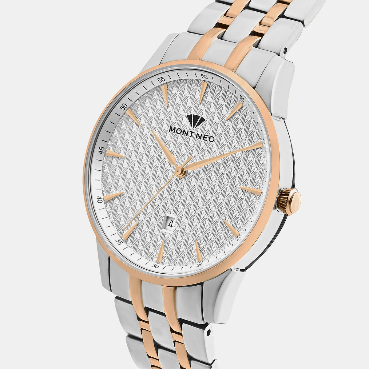 Men Quartz Silver Dial Analog Metal Watch 8501E-M1303