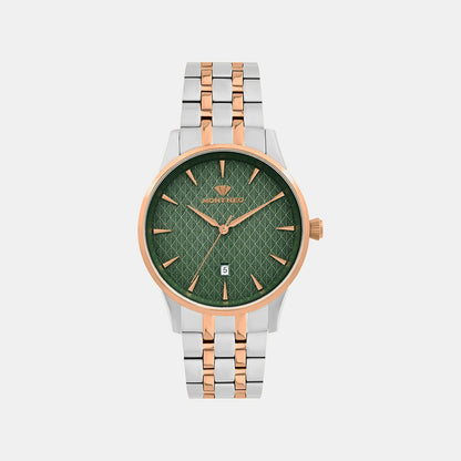 Men Quartz Green Dial Analog Metal Watch 8501E-M1314