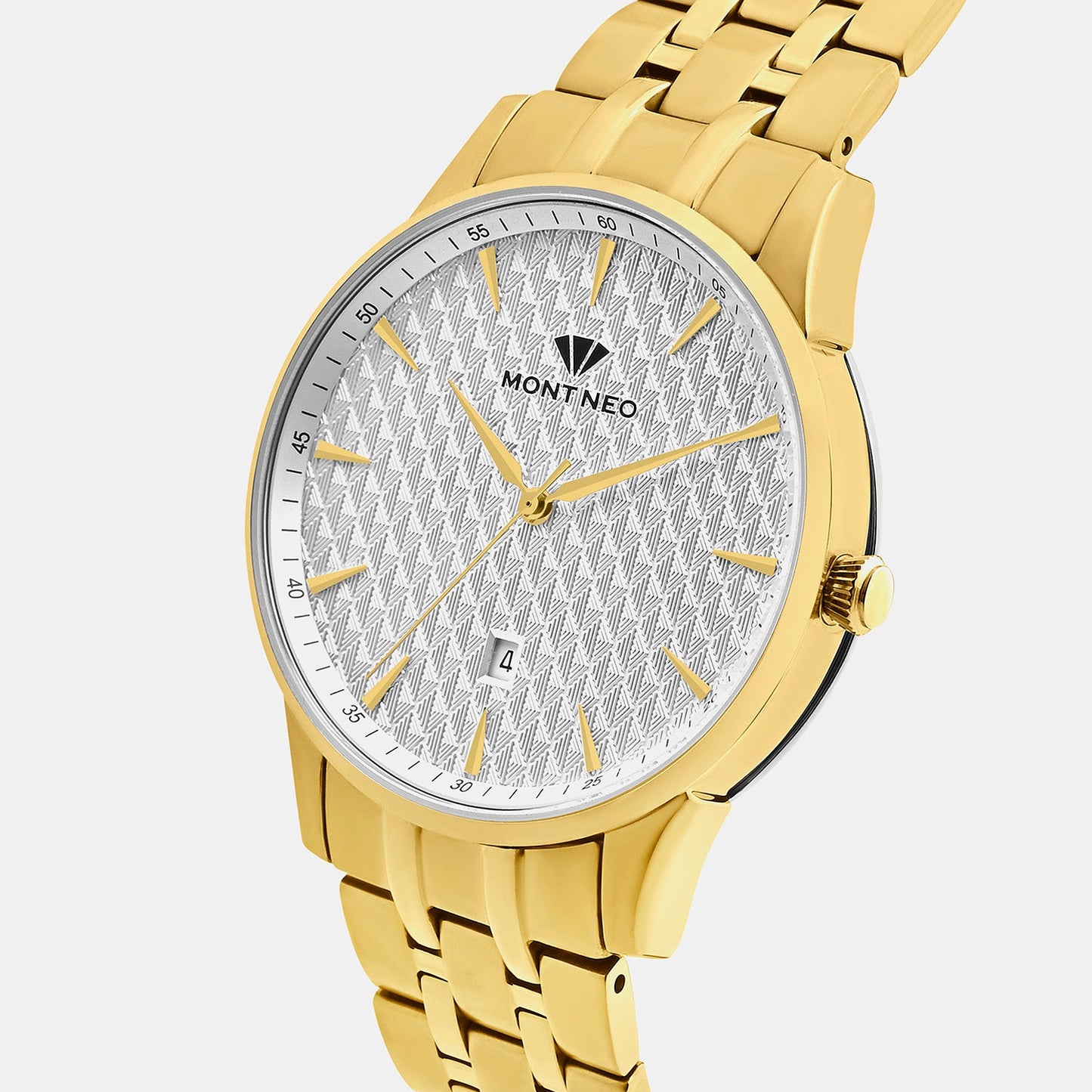 Men Quartz Silver Dial Analog Stainless Steel Watch 8501E-M2202