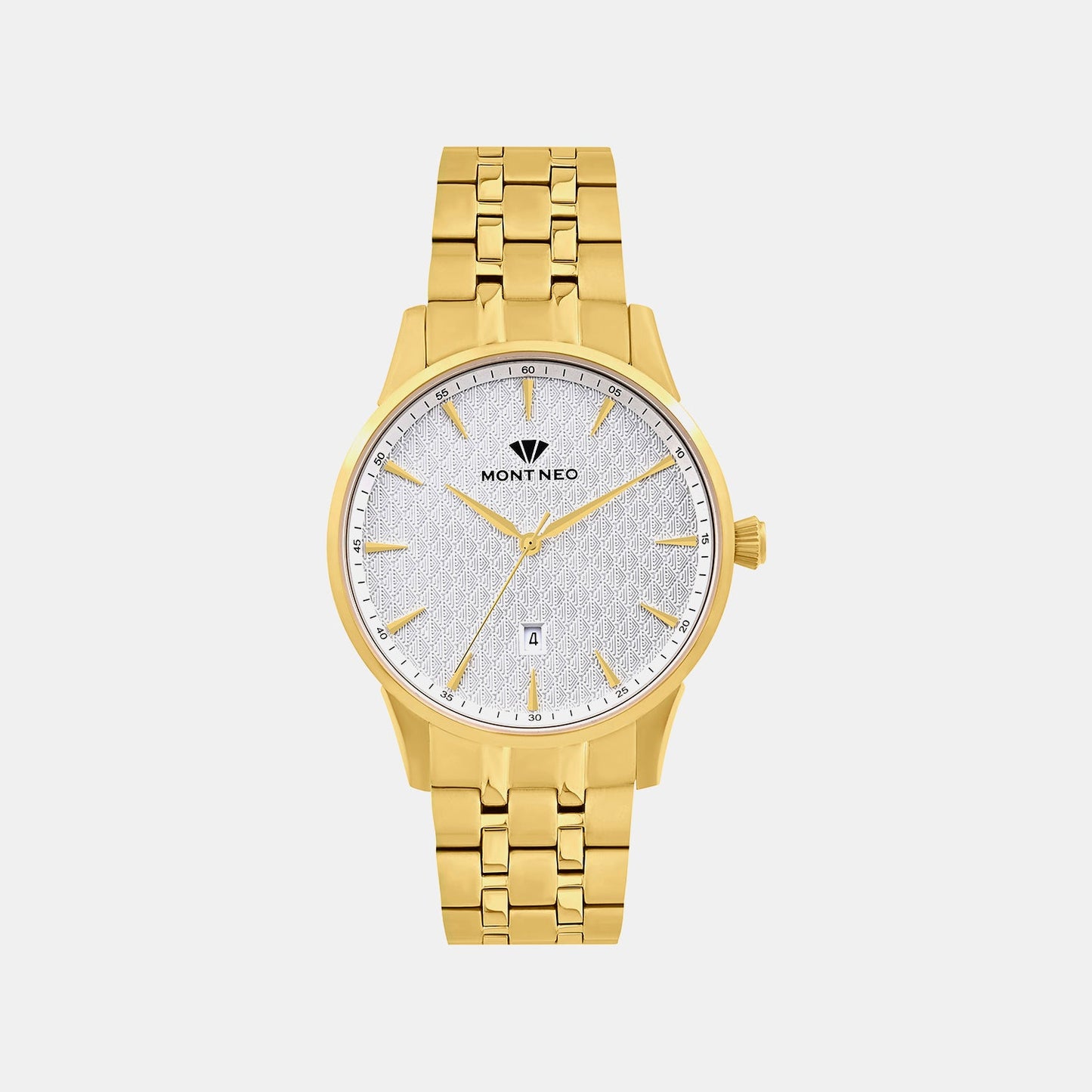 Men Quartz Silver Dial Analog Stainless Steel Watch 8501E-M2202