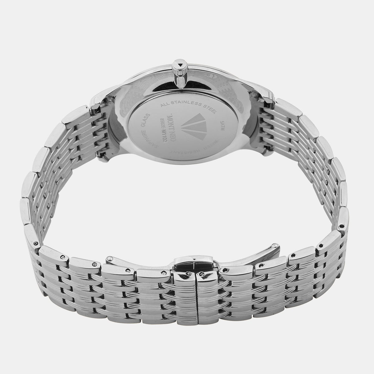Men Quartz Silver Dial Analog Metal Watch 8502E-M1102