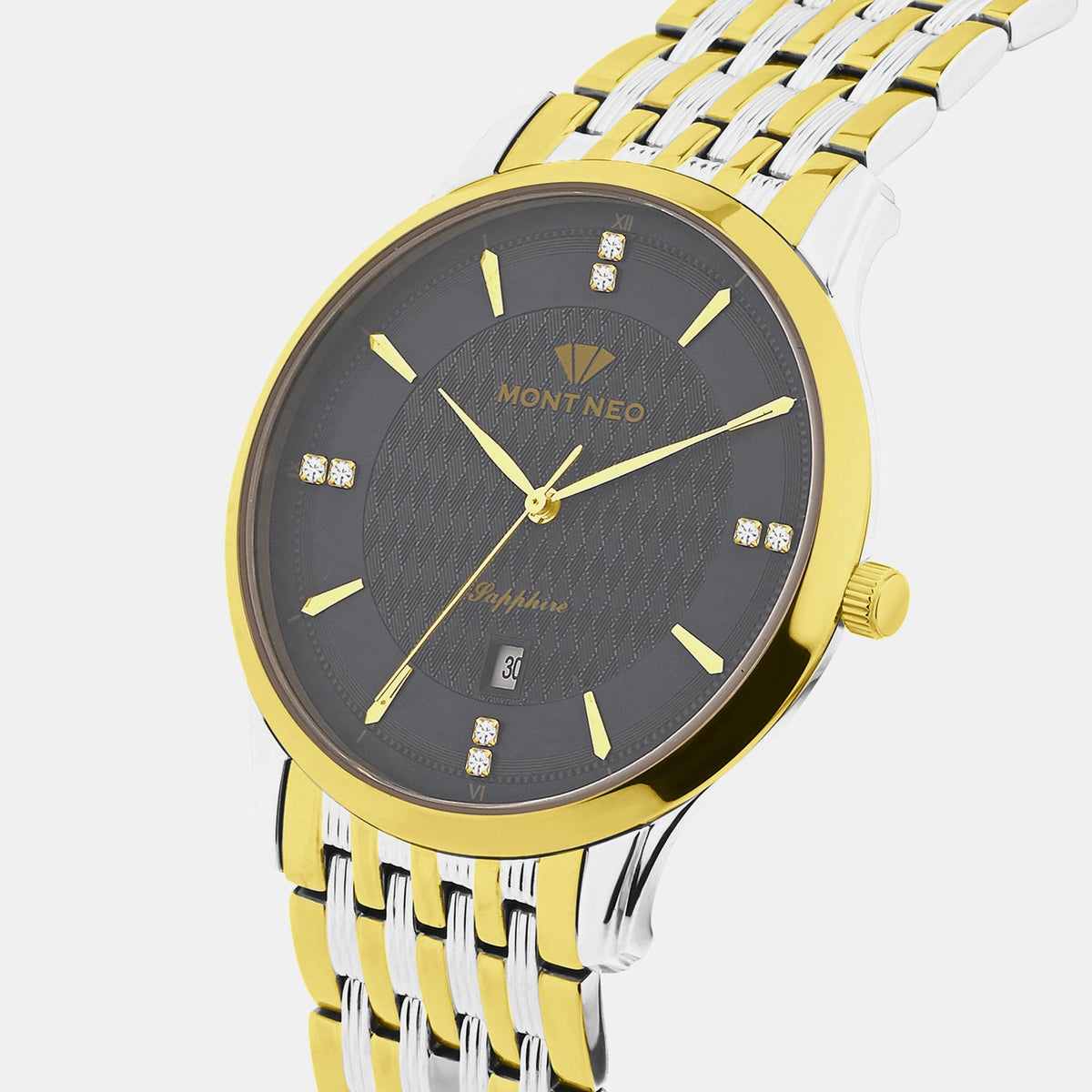 Men Quartz Black Dial Analog Metal Watch 8502E-M1205