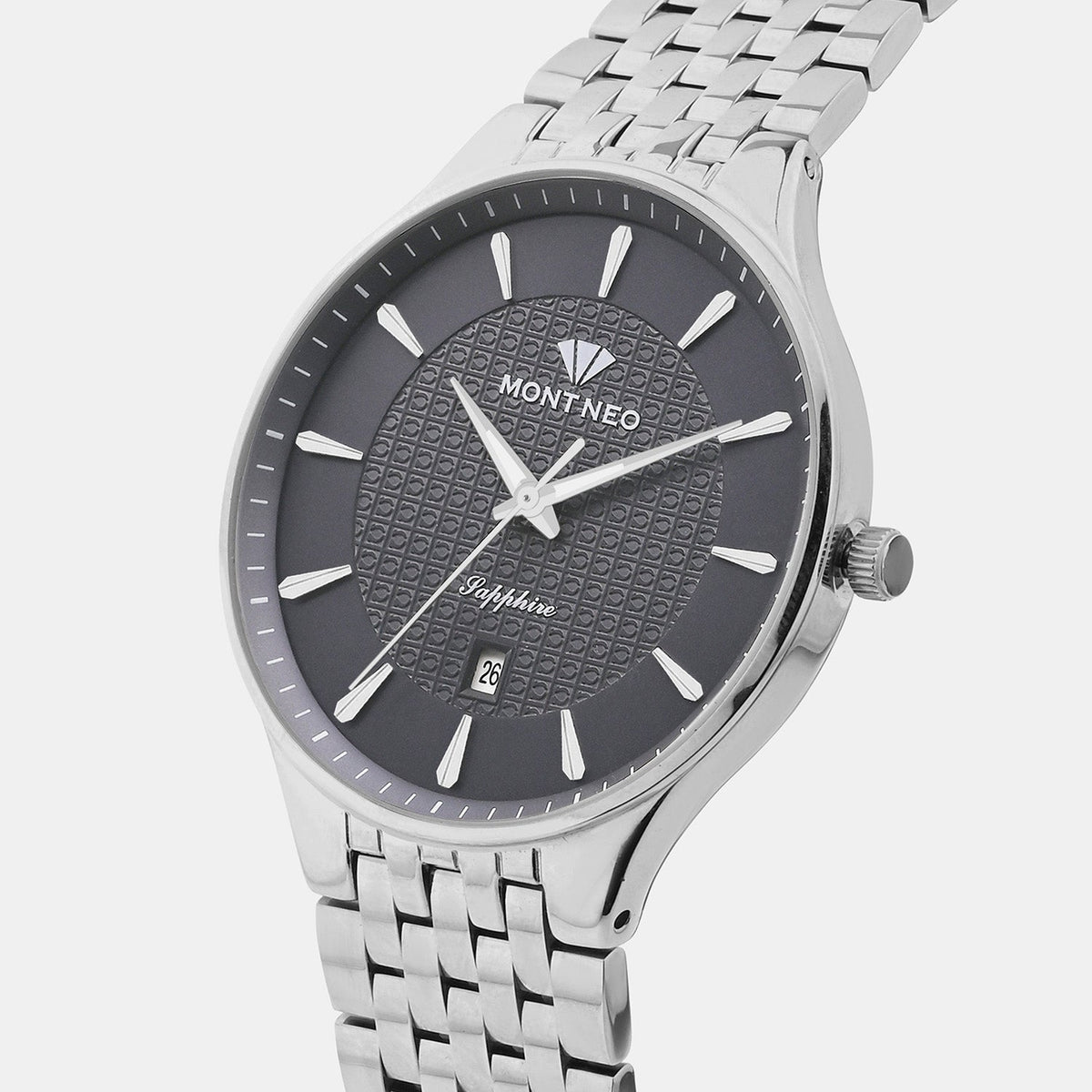 Men Quartz Blue Dial Analog Stainless Steel Watch 8503E-M1105