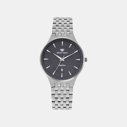 Men Quartz Blue Dial Analog Stainless Steel Watch 8503E-M1105