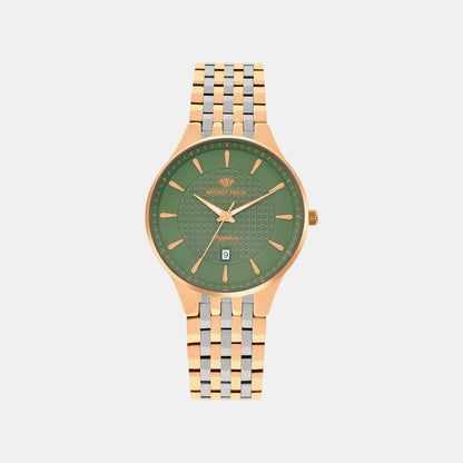 Men Quartz Green Dial Analog Metal Watch 8503E-M1314