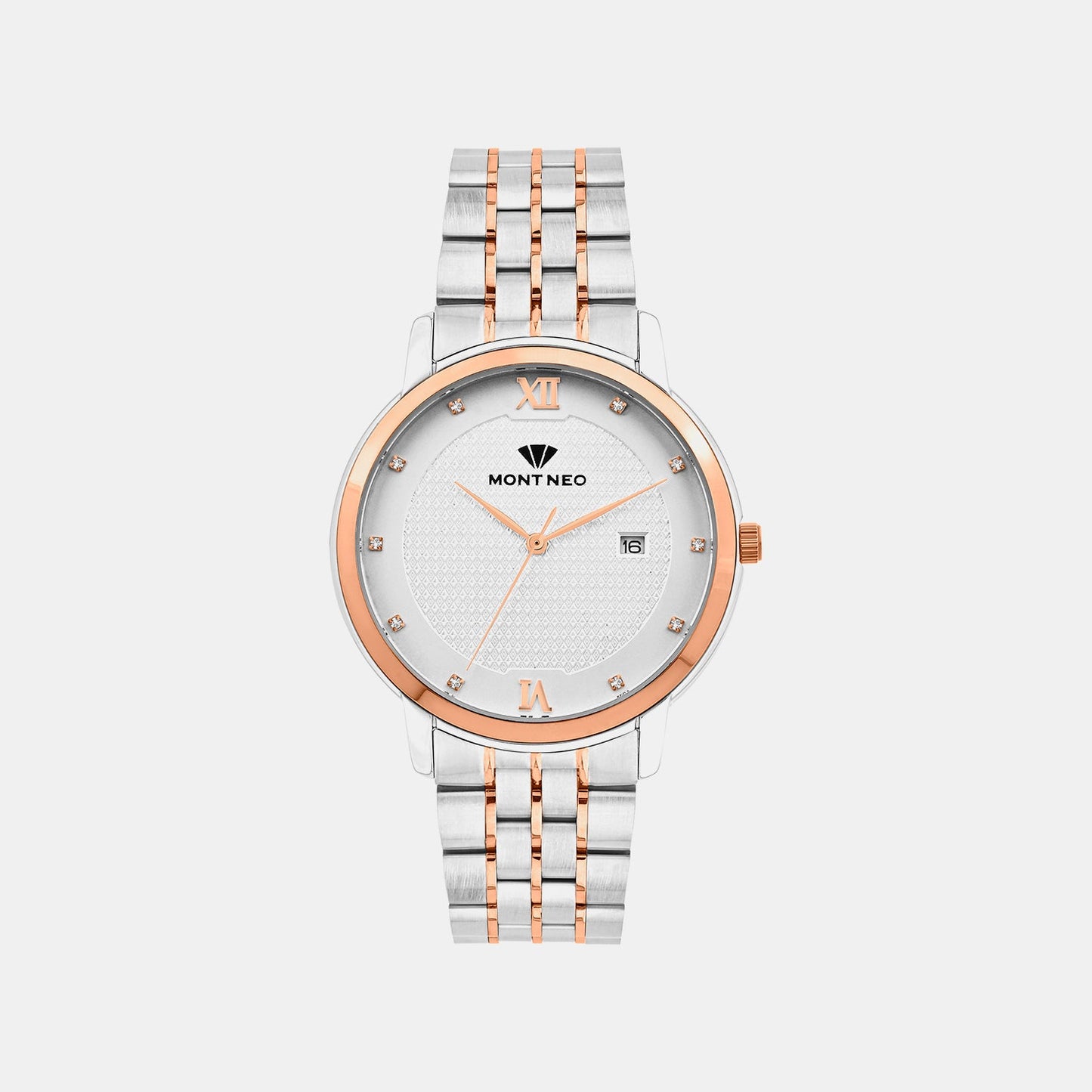 Men Quartz Silver Dial Analog Metal Watch 8504E-M1303
