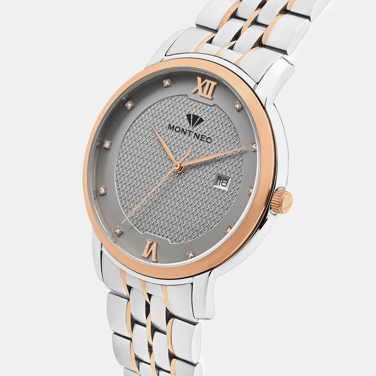 Men Quartz Grey Dial Analog Metal Watch 8504E-M1315