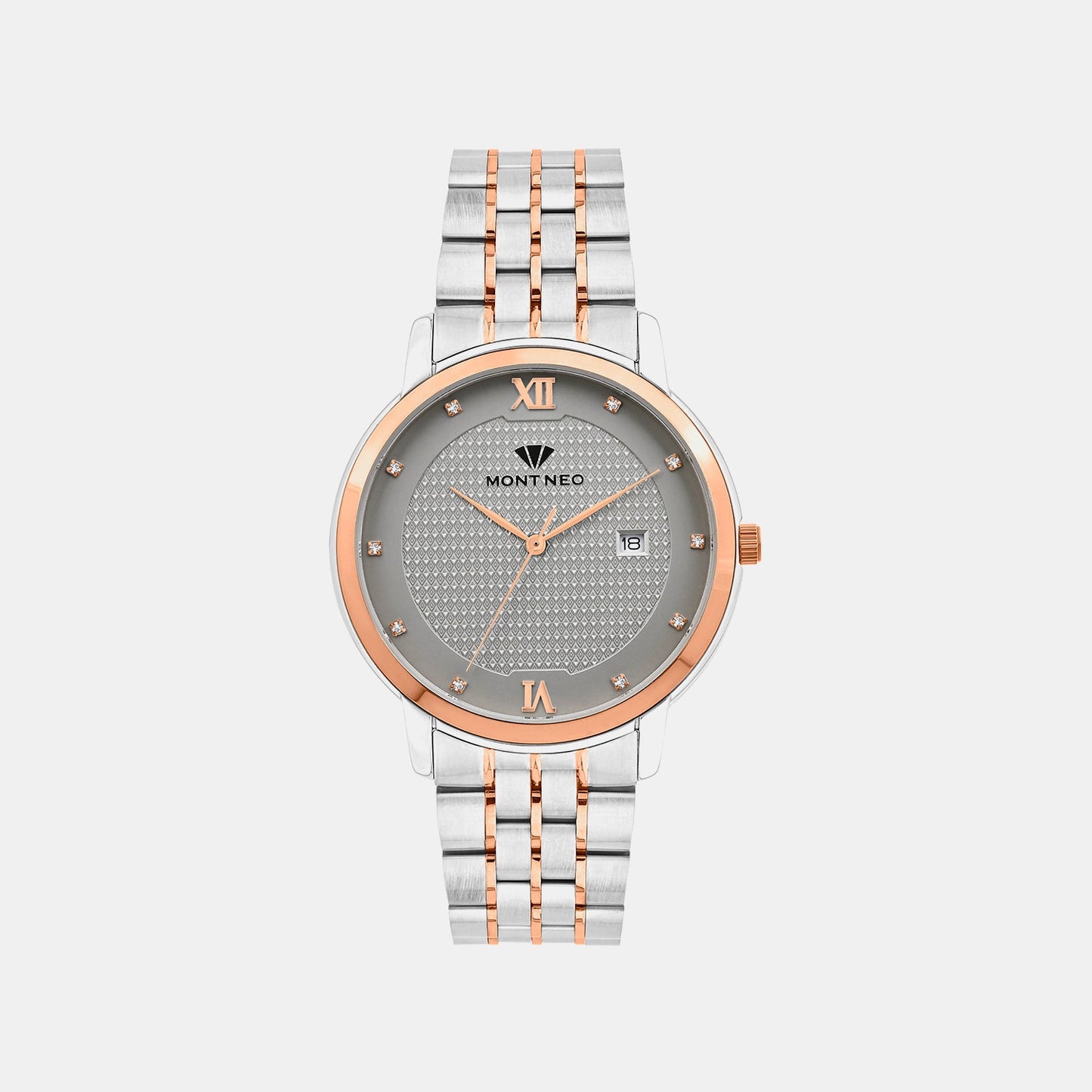 Men Quartz Grey Dial Analog Metal Watch 8504E-M1315