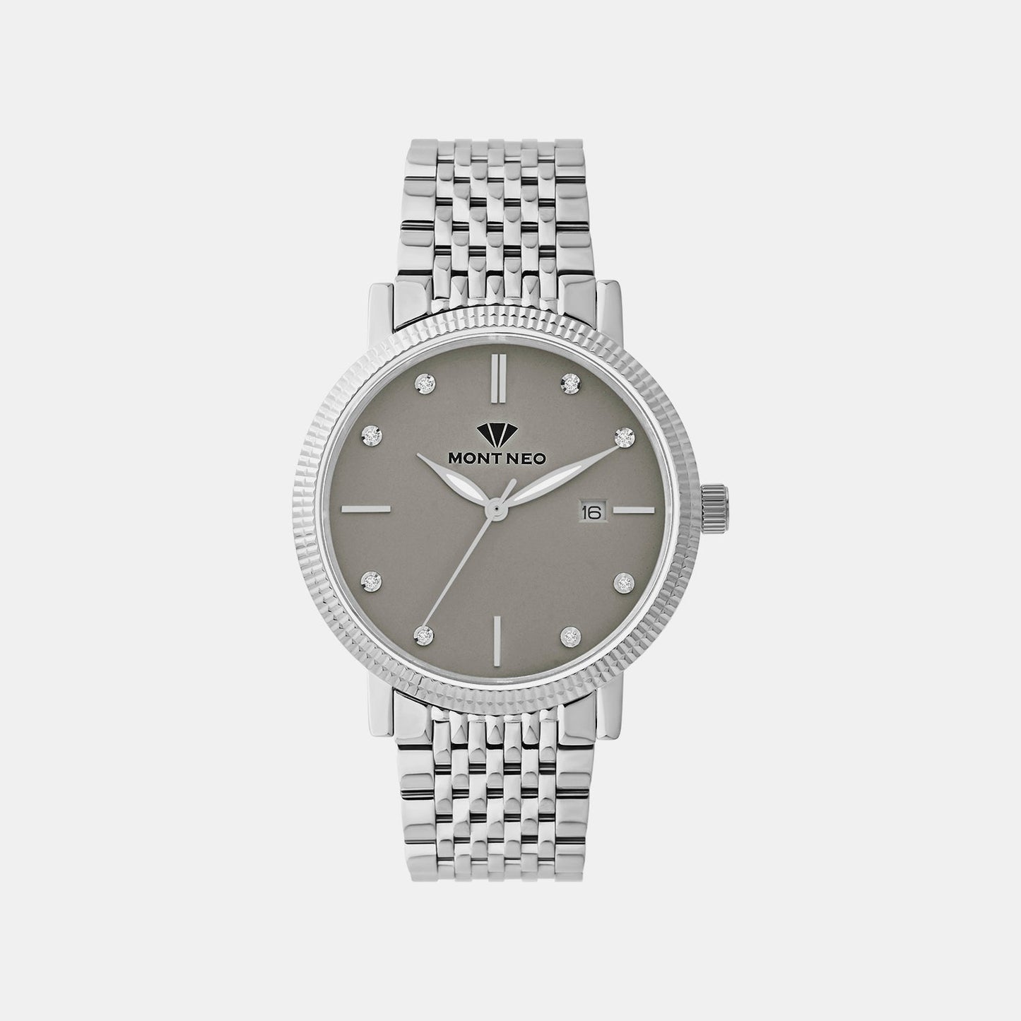 Men Quartz Grey Dial Analog Metal Watch 8506E-M1115