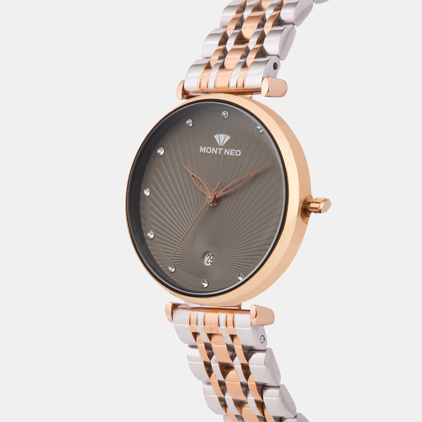 Women Quartz Grey Dial Analog Metal Watch 9010E-M1315