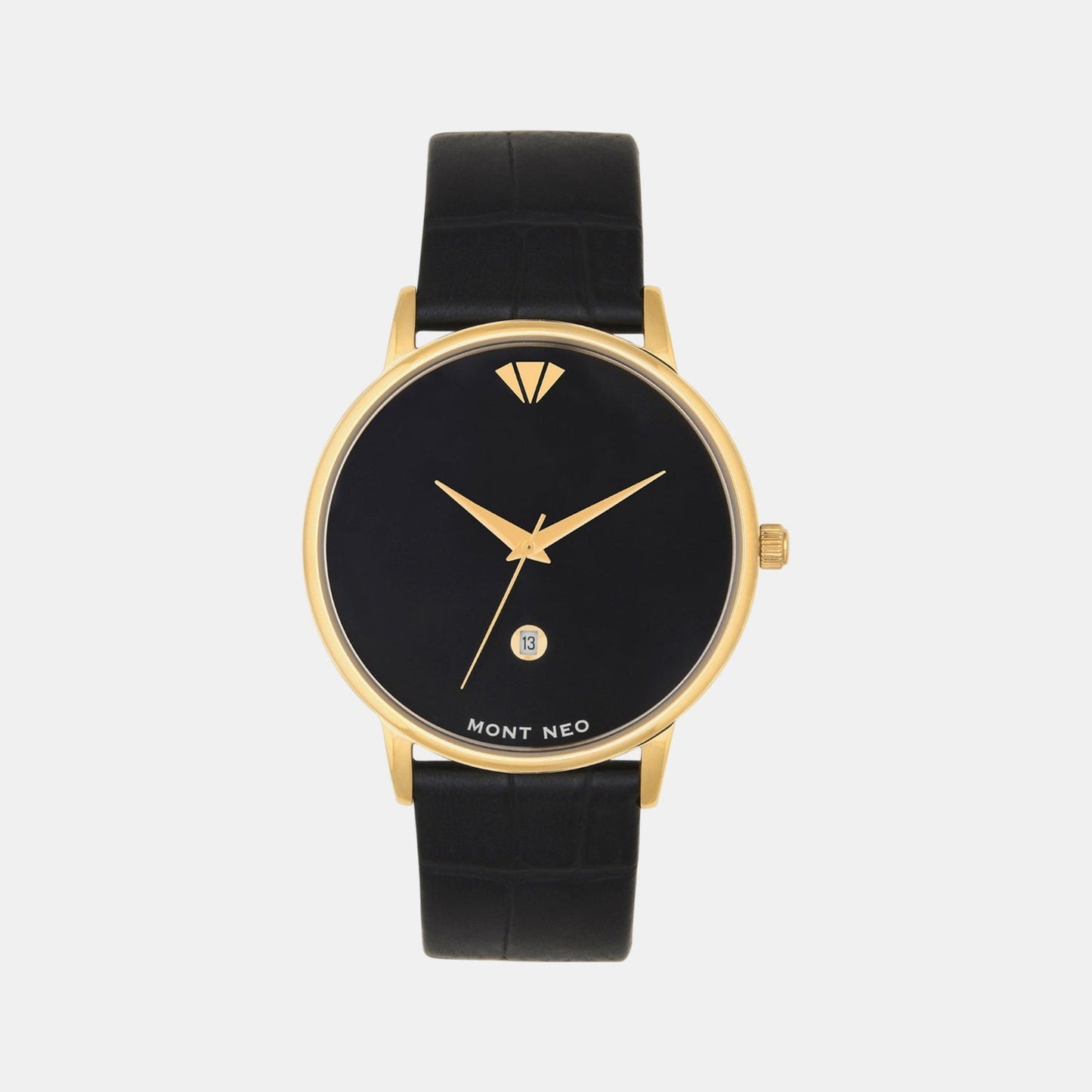 Men Quartz Black Dial Analog Leather Watch G1034E-L2204