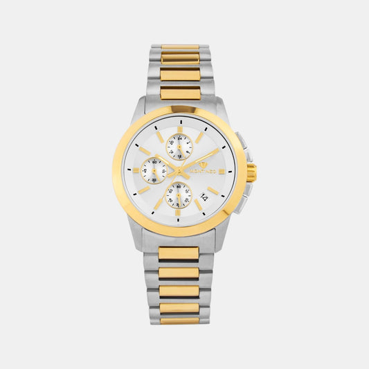Men Quartz Silver Dial Analog Stainless Steel Watch G1051M-M1203