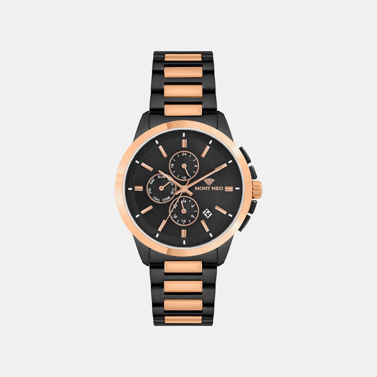 Men Quartz Black Dial Chronograph Metal Watch 1051M-M4304