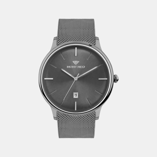 Men Quartz Grey Dial Analog Stainless Steel Watch G1052E-B8816