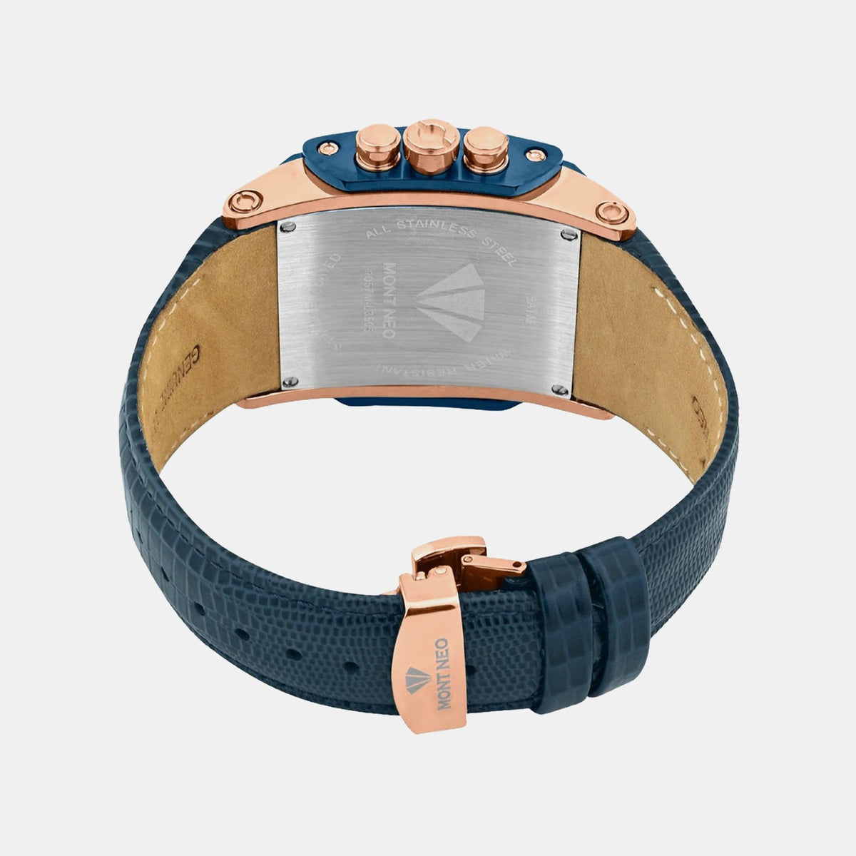 Men Quartz Blue Dial Multi-Function Leather Watch G1057M-L3505