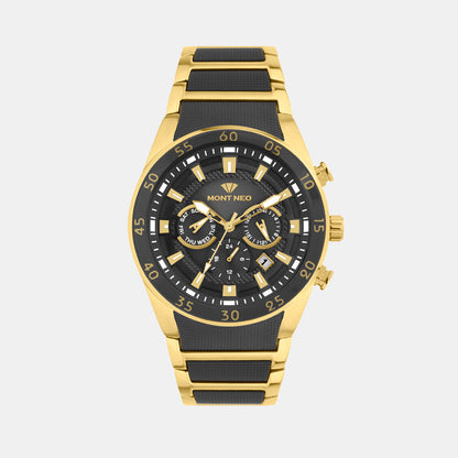 Men Quartz Black Dial Multi-Function Metal Watch G1062M-M2404