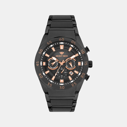 Men Quartz Black Dial Multi-Function Metal Watch G1062M-M4404