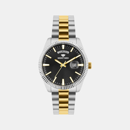 Men Quartz Black Dial Analog Stainless Steel Watch G3505D-M1204