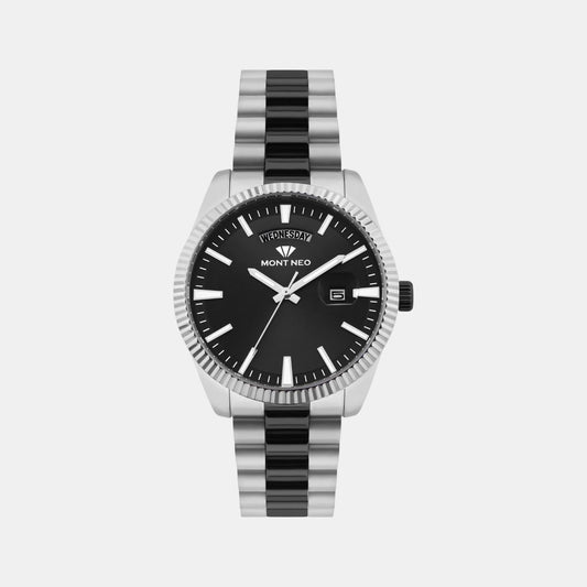 Men Quartz Black Dial Analog Stainless Steel Watch G3505D-M1404