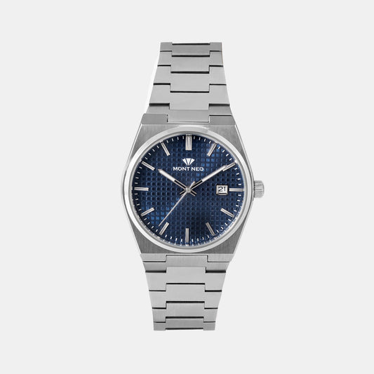 Men Quartz Blue Dial Analog Metal Watch G3509E-M1105
